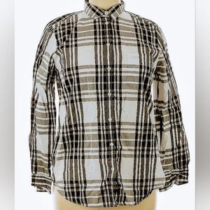EUC 🍀 LN 🔥J. CREW🔥100% Cotton plaid  flannel🌿Button-Up shirt 🌿 Sz XL
